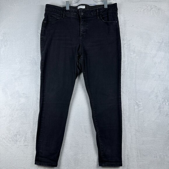 AVA VIV Jegging Jeans Five Design Pockets Dark Wash Womens Black Size 16W - Picture 1 of 11